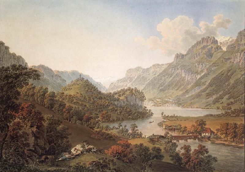 Gabriel Lory Pere Gone out of THE Aar of the Lake of Brienz Spain oil painting art
